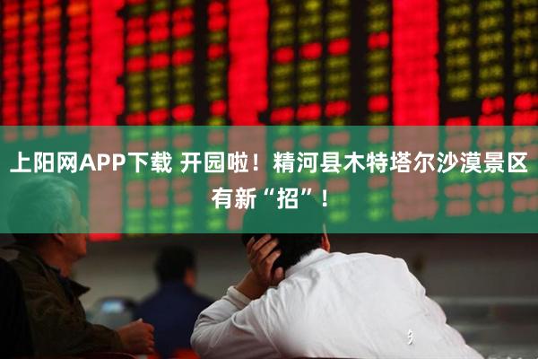 上阳网APP下载 开园啦！精河县木特塔尔沙漠景区有新“招”！